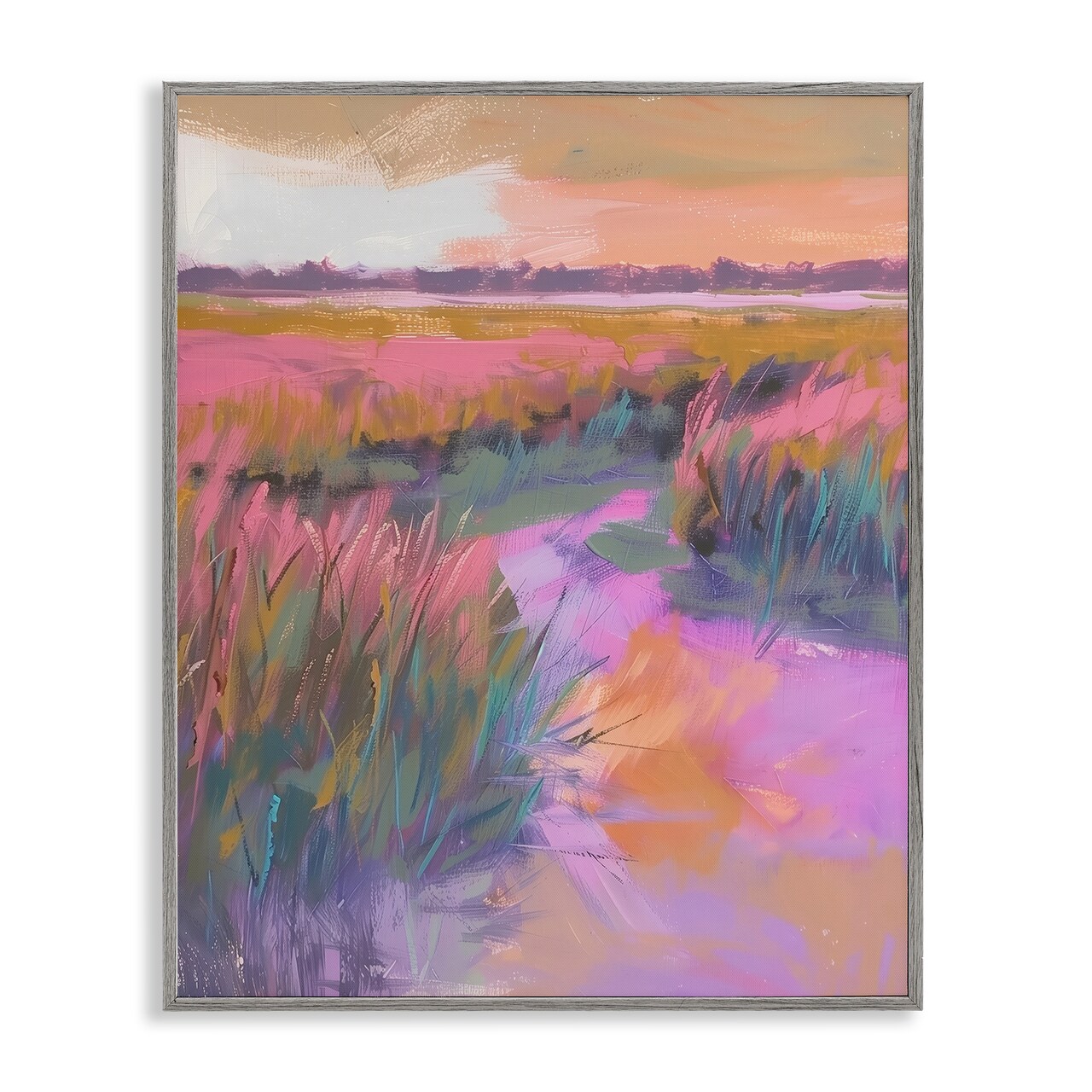 Stupell Industries Autumnal Marsh Landscape Framed Giclee Design by Arlington Prints